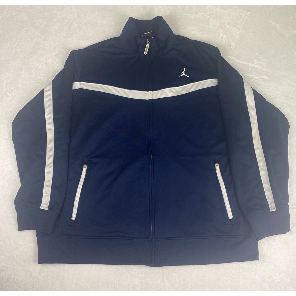 Jordan Dri Fit Jacket Mens XL Blue Logo Full Zip Athletic Sportswear Casual